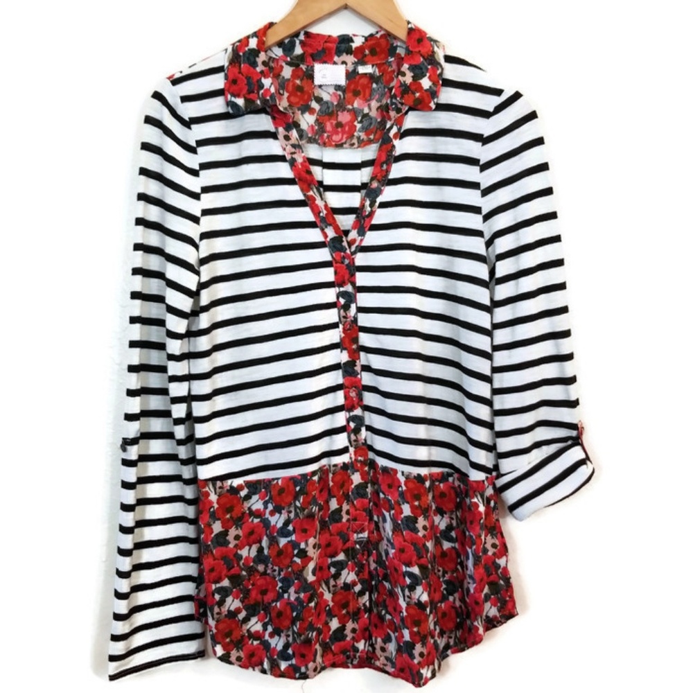 Anthropologie Postmark Woven Borders Buttondown